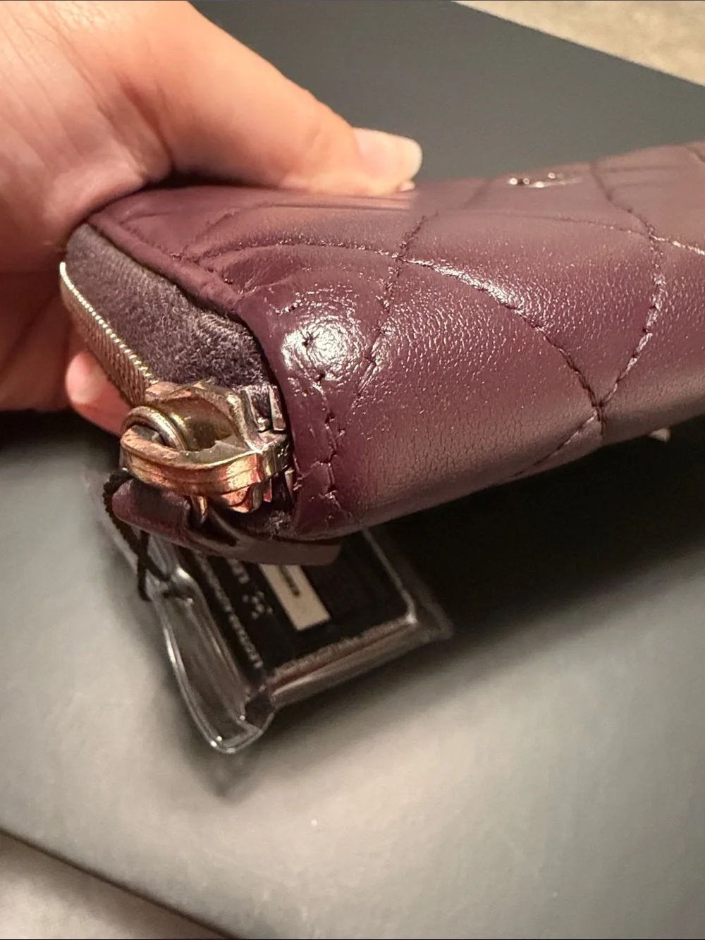 CHANEL Quilted Zip Wallet
